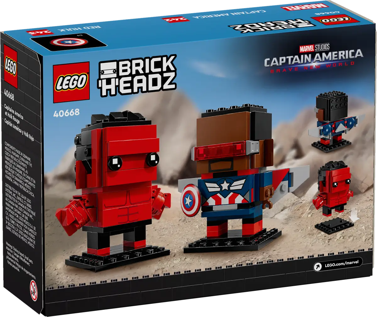 LEGO® Brickheadz 40668 Captain America & Red Hulk