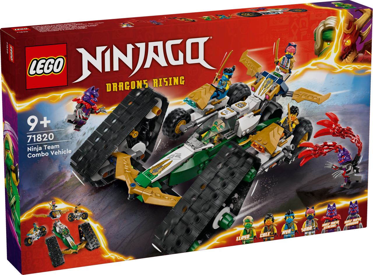 LEGO® NINJAGO 71820 Kombi-Raupe des Ninja-Teams, 4-in-1-Set mit Rennauto