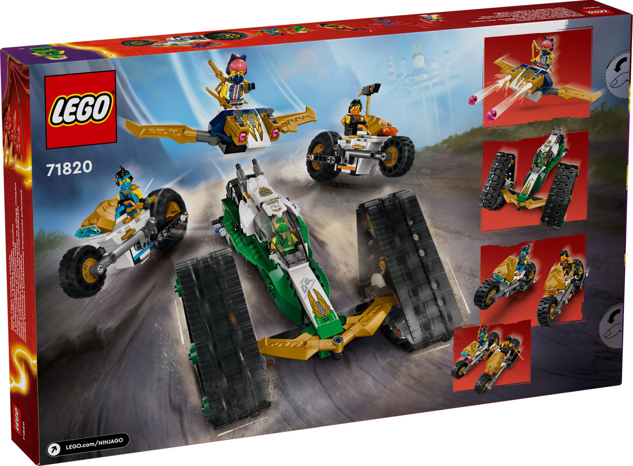 LEGO® NINJAGO 71820 Kombi-Raupe des Ninja-Teams, 4-in-1-Set mit Rennauto